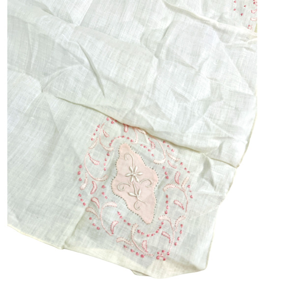 Vintage Handkerchief Lot Buy it Now 5 Embroidered Crochet Solid Floral Pink READ - Picture 13 of 16